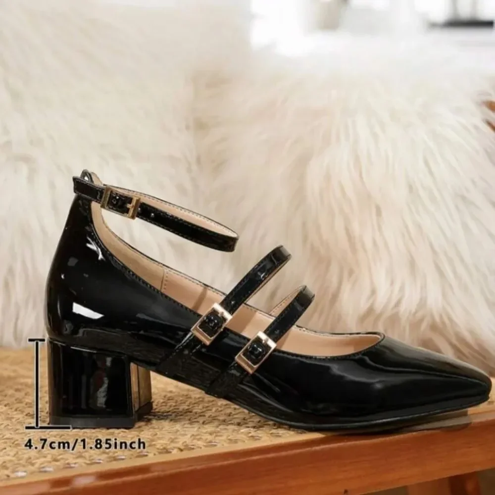 BRAND NEW SODA MULTI-STRAPS BLOCK-HEEL MARYJANE PUMP